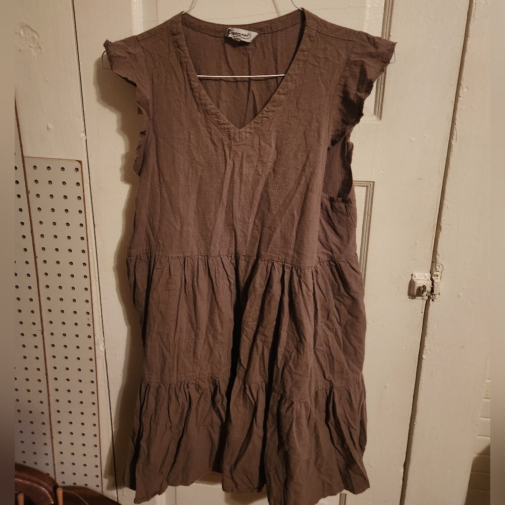 ❤️‍🔥EverKaki Olive Green Tiered Dress